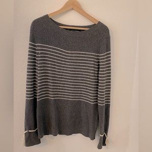 Banana Republic Grey Stripe Sweater L